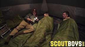 Scoutboys austin teenage knocked off outdoor in tent by older pope