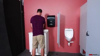 Mason has his backside stuffed in the bathroom by jake